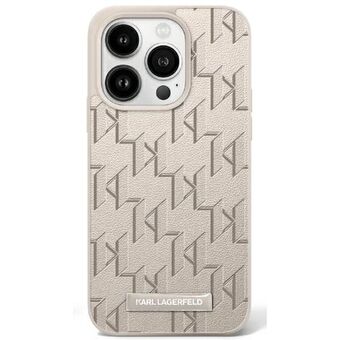 Karl Lagerfeld KLHMP16LPKHPORPE iPhone 16 Pro 6.3" hårt skal beige läder Monogram Metal Logo MagSafe