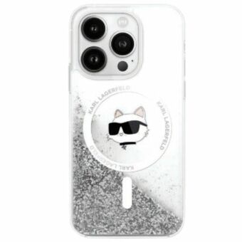 Karl Lagerfeld KLHMP16SLGCHSGH iPhone 16 6.1" hårt skal transparent Liquid Glitter Choupette Head Magsafe