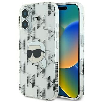 Karl Lagerfeld KLHCP16SHKLPKHT iPhone 16 6.1" genomskinlig/hård skal IML Karl Head pläterad