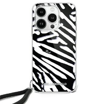 Karl Lagerfeld KLHCP16SHZBPKCCK iPhone 16 6.1" svart/black hardcase IML Zebra Mönster & Snöre