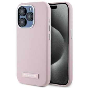 Karl Lagerfeld KLHMP15LPGMSRPP iPhone 15 Pro 6.1" rosa/pink hårdskal FW Metal Plate MagSafe