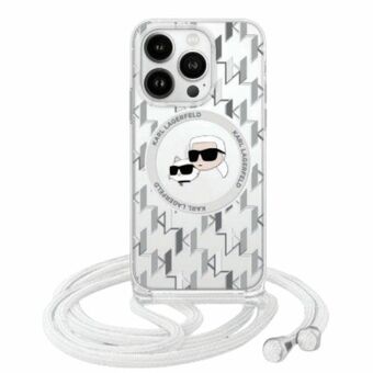 Karl Lagerfeld KLHMP16SHCKCKLCT iPhone 16 6.1" transparent hårdskal IML Crossbody Monogram Karl & Choupette Head MagSafe