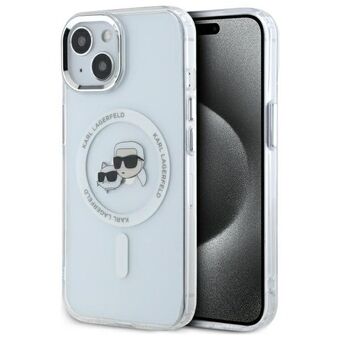 Karl Lagerfeld KLHMP14SHLSKCH iPhone 14 6.1" vit/white hårdskal IML Metal Karl&Choupette Head MagSafe