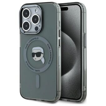 Karl Lagerfeld KLHMP15XHLSKIK iPhone 15 Pro Max 6,7" svart/svart hårt skal IML Metal Karl Head MagSafe