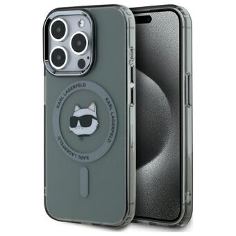 Karl Lagerfeld KLHMP15LHLSCHK iPhone 15 Pro 6.1" svart/svart hårt skal IML Metal Choupette Head MagSafe