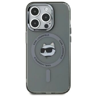 Karl Lagerfeld KLHMP15XHLSCHK iPhone 15 Pro Max 6,7" svart hårdfodral IML Metal Choupette Head MagSafe