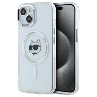 Karl Lagerfeld KLHMP15SHLSCHH iPhone 15 6.1" vit/white hårdskal IML Metal Choupette Head MagSafe