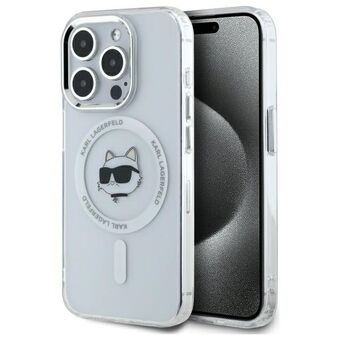 Karl Lagerfeld KLHMP15LHLSCHH iPhone 15 Pro 6.1" vit/white hårt skal IML Metal Choupette Head MagSafe