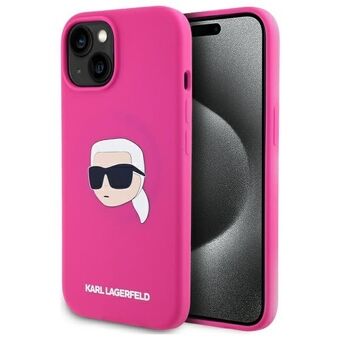 Karl Lagerfeld KLHMP15SSKHPPLF iPhone 15 6.1" fuchsia/fuchsia hårt skal Silikon Karl Head Print MagSafe