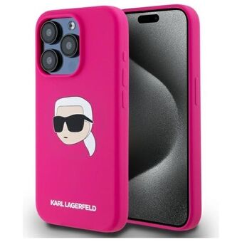 Karl Lagerfeld KLHMP15LSKHPPLF iPhone 15 Pro 6.1" fuchsia hårt skal silikon Karl Head Print MagSafe