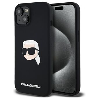 Karl Lagerfeld KLHMP15SSKHPPLK iPhone 15 6.1" svart/svart hårt fodral Silikon Karl Head Print MagSafe