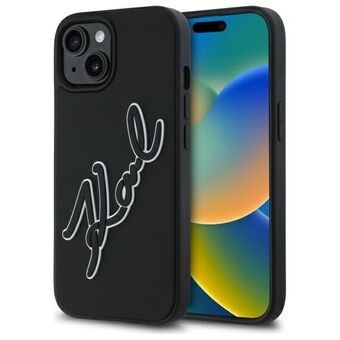 Karl Lagerfeld KLHCP15S3DRKSDLK iPhone 15 6.1" svart/svart hårt skal 3D Gummi Signatur