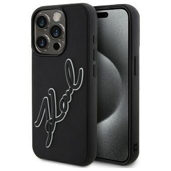 Karl Lagerfeld KLHCP15L3DRKSDLK iPhone 15 Pro 6.1" svart/svart hårt skal 3D Rubber Signature