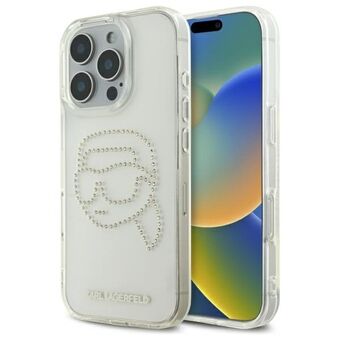 Karl Lagerfeld KLHCP16XHKHDCELT iPhone 16 Pro Max 6,9" genomskinligt/genomskinlig hårt skal IML Rhinestones Karl Head