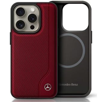 Mercedes MEHMP16L23RBGVR iPhone 16 Pro  6,3" röd/red hardcase MB Wood Imitation Leather MagSafe