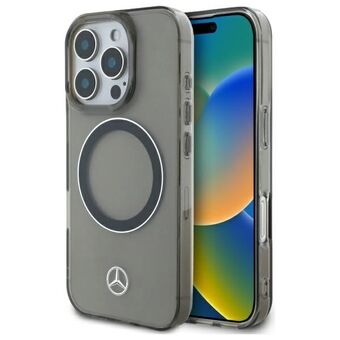 Mercedes MEHMP16L23HUOSK iPhone 16 Pro 6,3" svart/svart hårt skal Silver Ring MagSafe