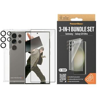 PanzerGlass Bunt 3in1 för Samsung S24 Ultra S928 hårt skal + skärmskydd + kameraobjektiv B1212+7352