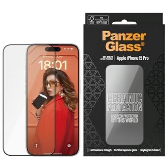 PanzerGlass Ceramic Protection iPhone 15 Pro 6.1" Ultra-Wide-Fit Skärmskydd Enkeltjusteringsverktyg ingår 2838