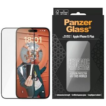 PanzerGlass Ceramic Protection iPhone 15 Plus 6.7" Ultra-Wide-Fit Skärmskydd Enkel justeringsverktyg ingår 2839