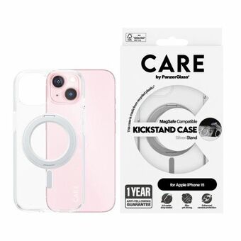 CARE by PanzerGlass Ställfodral iPhone 15 6,1" MagSafe silver 1413