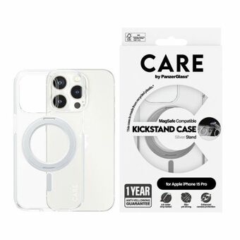 CARE by PanzerGlass Kickstand-fodral iPhone 15 Pro 6,1" MagSafe silver/silver 1414