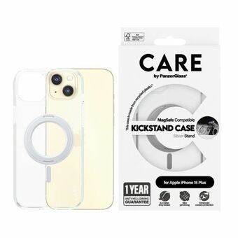 "CARE by PanzerGlass Kickstand Fodral iPhone 15 Pro Max 6,7" MagSafe silver 1415"