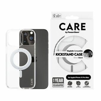 CARE by PanzerGlass Ställ Fodral iPhone 15 Plus 6,7" MagSafe silver 1416