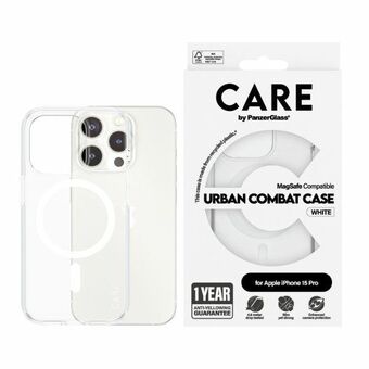 CARE by PanzerGlass Urban Combat Skal iPhone 15 Pro 6,1" MagSafe vit/white 1418