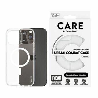 CARE by PanzerGlass Urban Combat Case iPhone 15 Pro Max 6,7" MagSafe vit 1420