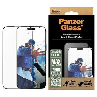 PanzerGlass Skärmskydd Aluminiumram iPhone 16 Pro Max 6,9" Ultra-Wide Fit 2852