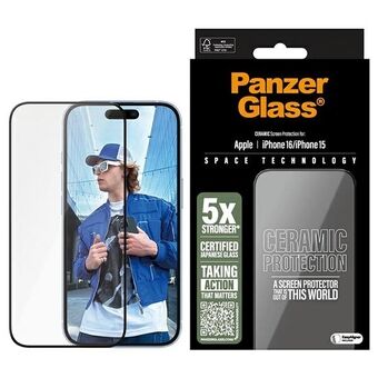 PanzerGlass Keramiskt Skärmskydd iPhone 16 / 15  6.1" Ultra-Wide Fit 2853