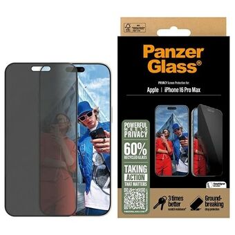 PanzerGlass Privacy Skärmskydd iPhone 16 Pro Max 6,9" Ultra-Wide Fit P2864