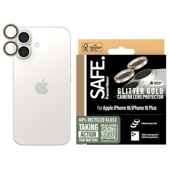 SAFE by PanzerGlass iPhone 16 6,1" / 16 Plus 6,7" Linsbeskyddare guld/glitter guld SAFE95894