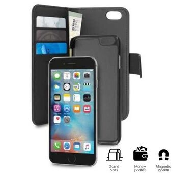 Puro Wallet med avtagbar iPhone 7 2-i-1 svart/svart 8/SE 2020 / SE 2022 IPC747BOOKC3BLK