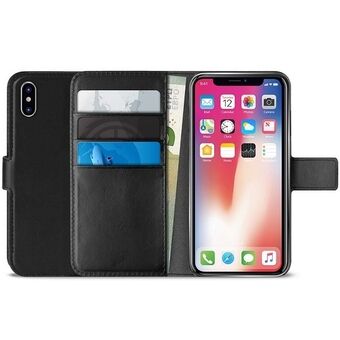 Puro Booklet Wallet iPhone Xr svart med ficka + stativ IPCX61BOOKC4BLK