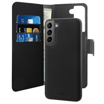 Puro Wallet Avtagbart Samsung S22+ G906 2i1 svart/black SGS22PBOOKC3BLK