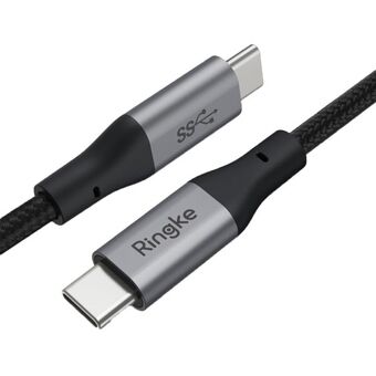 Ringke Flätad USB-C till USB-C Kabel 1,2m Snabbladdning Svart/Black ACCB0002