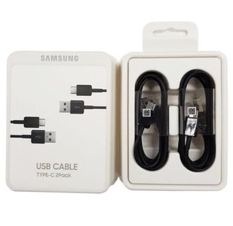 Kabel Samsung EP-DG930MB USB-C, 2 stycken, svart/svart