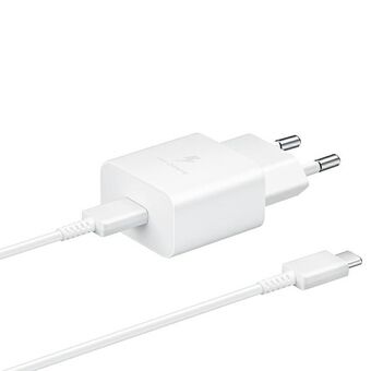 Ład. siec. Samsung EP-T1510XW 15W Snabb laddning + USB-C/USB-C kabel vit/vit.