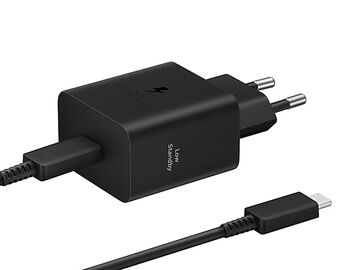 Laddare. Trådbunden. Samsung EP-T4511XBEGEU PD 45W + USB-C/USB-C 3A 1.8m Super Fast Charge svart