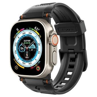 Spigen Rugged Ultra Band för Apple Watch 4/5/6/7/8/9/SE/Ultra/Ultra 2, 42/44/45/49 mm, svart/mattsvart AMP07105.