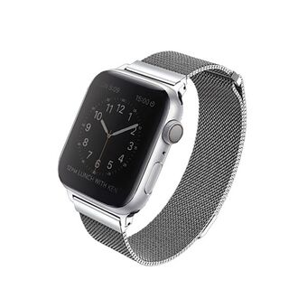 UNIQ rem Dante Apple Watch Series 1/2/3/4/5/6/7/8/9/SE/SE2 38/40/41mm Rostfritt Stål silver/sterling silver