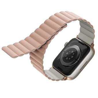 UNIQ rem Revix Apple Watch Series 4/5/6/7 / SE 44 / 45mm. Vändbar magnetisk rosa-beige / rosa-beige