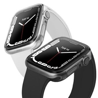 UNIQ etui Glase Apple Watch Series 7/8/9 45mm. Dubbelsats transparent-rökig/klar-rökig