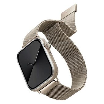 UNIQ-band Dante för Apple Watch Series 1/2/3/4/5/6/7/8/9/SE/SE2 42/44/45mm i rostfritt stål, stjärnljus.