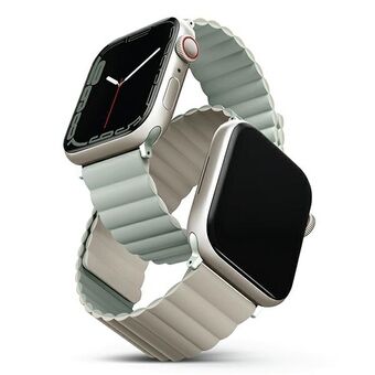 UNIQ-rem Revix Apple Watch Series 4/5/6/7/8 / SE / SE2 38/40 / 41mm. Vändbar Magnetisk grön-beige / salvia-beige