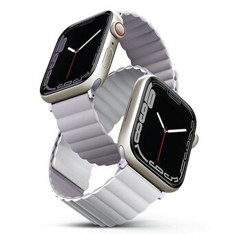 UNIQ-rem Revix Apple Watch Series 4/5/6/7/8 / SE / SE2 / Ultra 42/44 / 45mm. Vändbar Magnetisk lila-vit / lila-vit