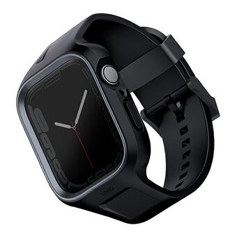 UNIQ-rem Monos 2in1 Apple Watch Strap + Case Series 4/5/6/7/8 / SE 44 / 45mm. svart / midnattssvart