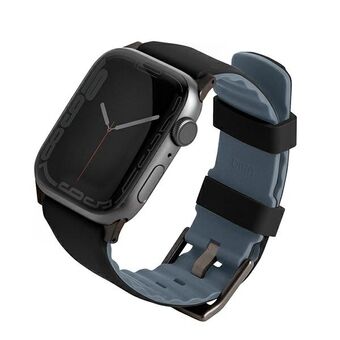 UNIQ-rem Linus Apple Watch Series 4/5/6/7/8 / SE / SE2 38/40 / 41mm. Airosoft Silikon svart / midnattssvart