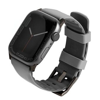 UNIQ-rem Linus Apple Watch Series 4/5/6/7/8 / SE / SE2 / Ultra 42/44 / 45mm. Airosoft Silikongrå/kritgrå
